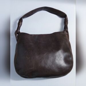 Derek Alexander Dark Brown Leather Shoulder Bag. Pre-owned.